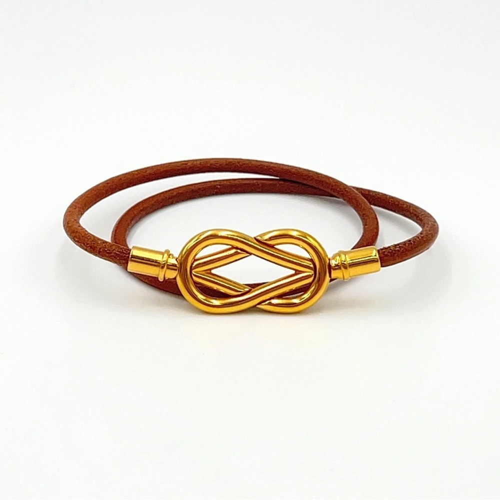 Hermes 2-row Atame Leather Bracelet - Picture 3 of 12